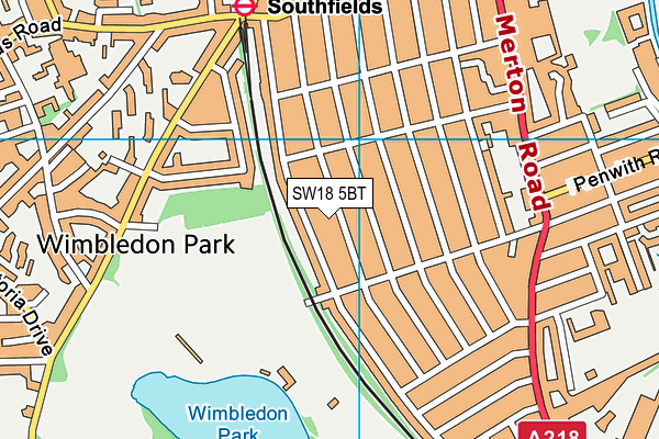 SW18 5BT map - OS VectorMap District (Ordnance Survey) SW18 5BT map - OS VectorMap District (Ordnance Survey)