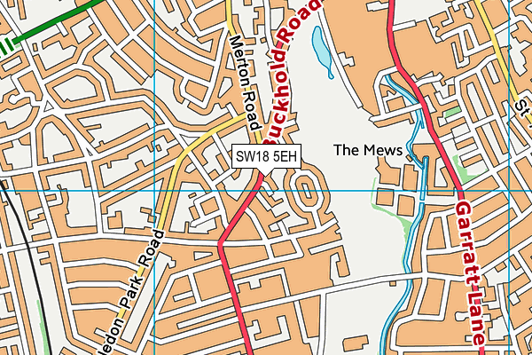 SW18 5EH map - OS VectorMap District (Ordnance Survey) SW18 5EH map - OS VectorMap District (Ordnance Survey)