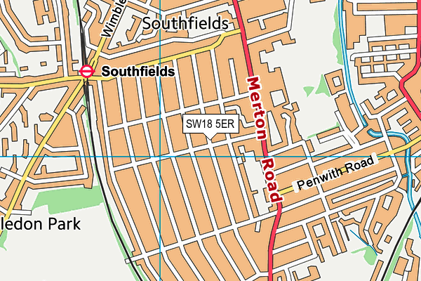 SW18 5ER map - OS VectorMap District (Ordnance Survey) SW18 5ER map - OS VectorMap District (Ordnance Survey)