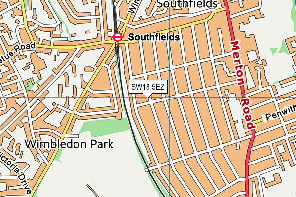 SW18 5EZ map - OS VectorMap District (Ordnance Survey) SW18 5EZ map - OS VectorMap District (Ordnance Survey)