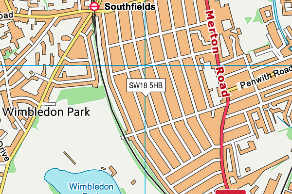 SW18 5HB map - OS VectorMap District (Ordnance Survey)