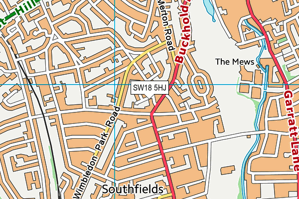 SW18 5HJ map - OS VectorMap District (Ordnance Survey) SW18 5HJ map - OS VectorMap District (Ordnance Survey)