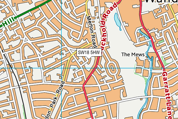 SW18 5HW map - OS VectorMap District (Ordnance Survey) SW18 5HW map - OS VectorMap District (Ordnance Survey)