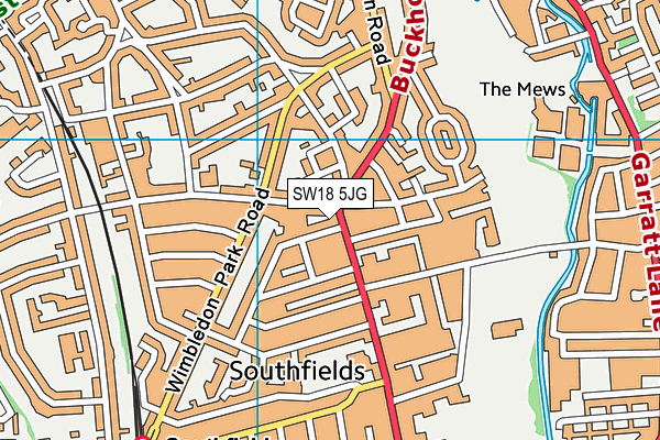 SW18 5JG map - OS VectorMap District (Ordnance Survey) SW18 5JG map - OS VectorMap District (Ordnance Survey)