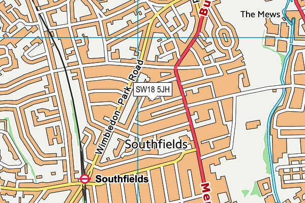 SW18 5JH map - OS VectorMap District (Ordnance Survey) SW18 5JH map - OS VectorMap District (Ordnance Survey)