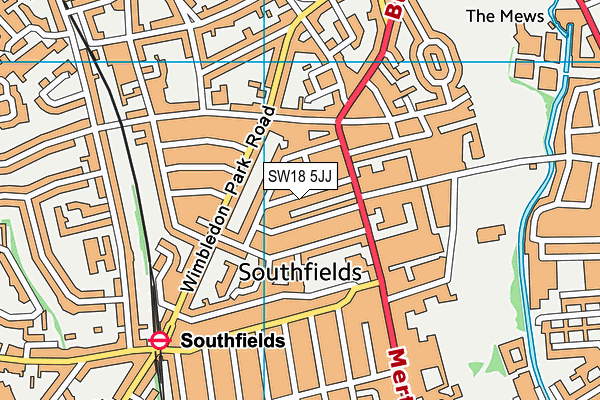 SW18 5JJ map - OS VectorMap District (Ordnance Survey) SW18 5JJ map - OS VectorMap District (Ordnance Survey)