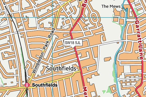 SW18 5JL map - OS VectorMap District (Ordnance Survey) SW18 5JL map - OS VectorMap District (Ordnance Survey)