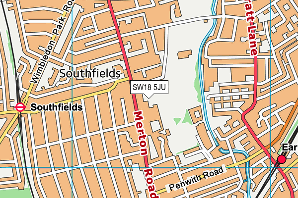 SW18 5JU map - OS VectorMap District (Ordnance Survey)