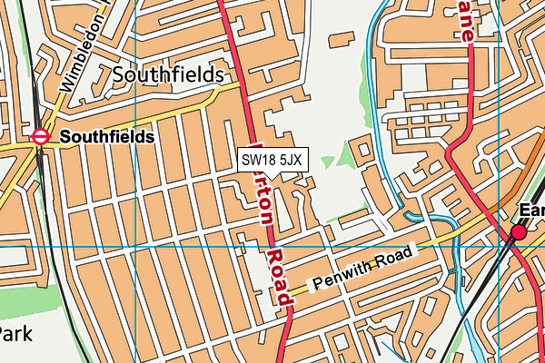 SW18 5JX map - OS VectorMap District (Ordnance Survey) SW18 5JX map - OS VectorMap District (Ordnance Survey)