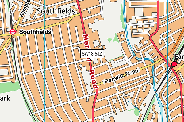 SW18 5JZ map - OS VectorMap District (Ordnance Survey) SW18 5JZ map - OS VectorMap District (Ordnance Survey)