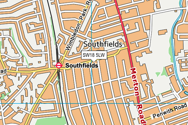 SW18 5LW map - OS VectorMap District (Ordnance Survey)
