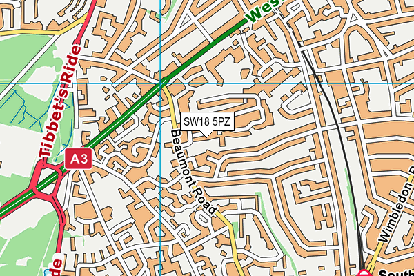 SW18 5PZ map - OS VectorMap District (Ordnance Survey) SW18 5PZ map - OS VectorMap District (Ordnance Survey)
