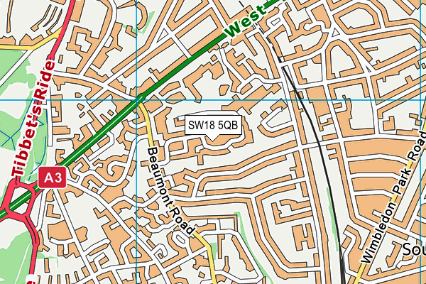 SW18 5QB map - OS VectorMap District (Ordnance Survey) SW18 5QB map - OS VectorMap District (Ordnance Survey)