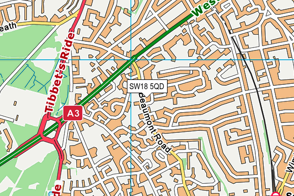 SW18 5QD map - OS VectorMap District (Ordnance Survey) SW18 5QD map - OS VectorMap District (Ordnance Survey)