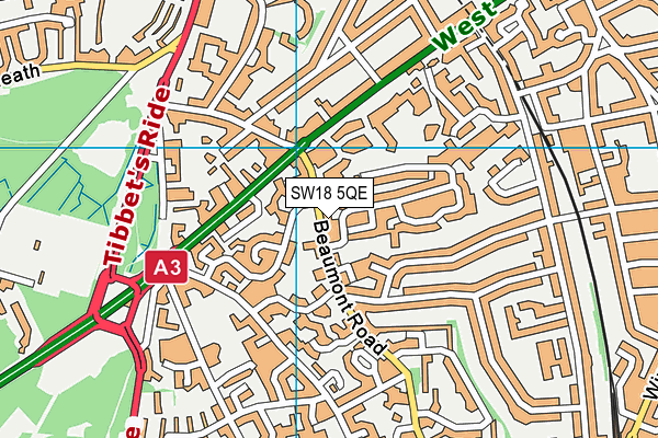 SW18 5QE map - OS VectorMap District (Ordnance Survey) SW18 5QE map - OS VectorMap District (Ordnance Survey)