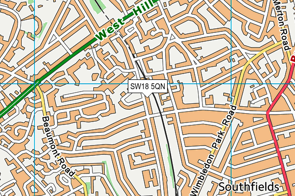 SW18 5QN map - OS VectorMap District (Ordnance Survey) SW18 5QN map - OS VectorMap District (Ordnance Survey)