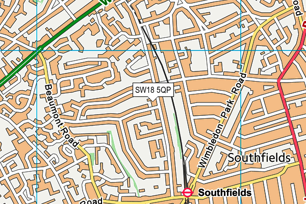 SW18 5QP map - OS VectorMap District (Ordnance Survey) SW18 5QP map - OS VectorMap District (Ordnance Survey)