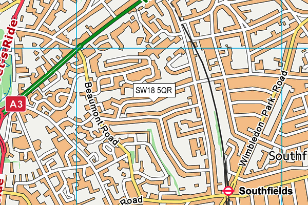 SW18 5QR map - OS VectorMap District (Ordnance Survey) SW18 5QR map - OS VectorMap District (Ordnance Survey)