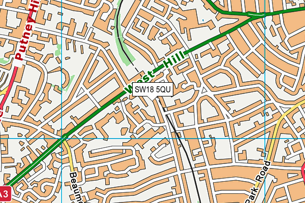 SW18 5QU map - OS VectorMap District (Ordnance Survey) SW18 5QU map - OS VectorMap District (Ordnance Survey)