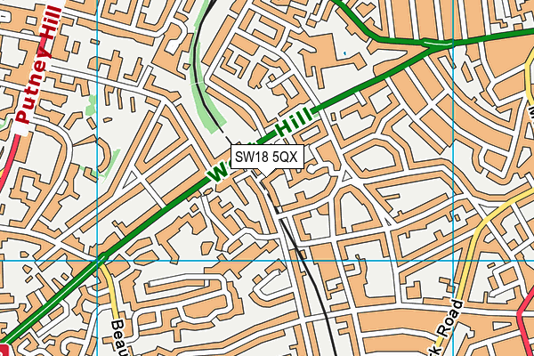 SW18 5QX map - OS VectorMap District (Ordnance Survey) SW18 5QX map - OS VectorMap District (Ordnance Survey)