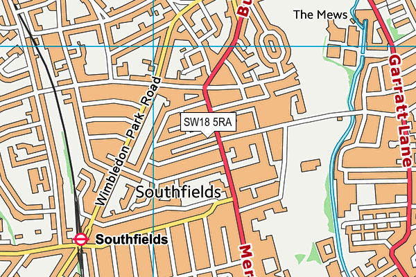 SW18 5RA map - OS VectorMap District (Ordnance Survey) SW18 5RA map - OS VectorMap District (Ordnance Survey)