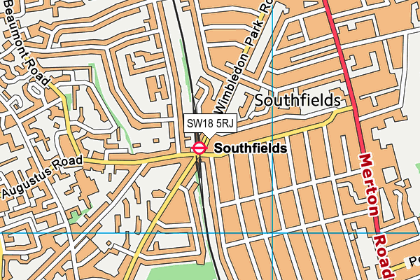 SW18 5RJ map - OS VectorMap District (Ordnance Survey) SW18 5RJ map - OS VectorMap District (Ordnance Survey)