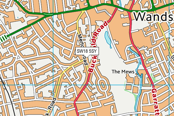SW18 5SY map - OS VectorMap District (Ordnance Survey) SW18 5SY map - OS VectorMap District (Ordnance Survey)