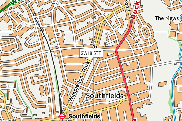 SW18 5TT map - OS VectorMap District (Ordnance Survey) SW18 5TT map - OS VectorMap District (Ordnance Survey)