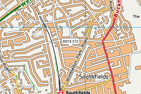 SW18 5TZ map - OS VectorMap District (Ordnance Survey) SW18 5TZ map - OS VectorMap District (Ordnance Survey)