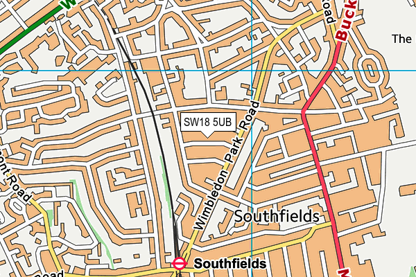 SW18 5UB map - OS VectorMap District (Ordnance Survey) SW18 5UB map - OS VectorMap District (Ordnance Survey)