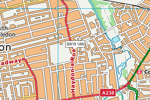 SW19 1AN map - OS VectorMap District (Ordnance Survey) SW19 1AN map - OS VectorMap District (Ordnance Survey)