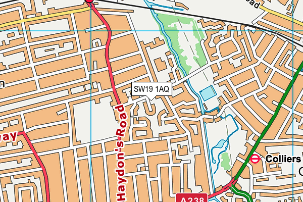 SW19 1AQ map - OS VectorMap District (Ordnance Survey) SW19 1AQ map - OS VectorMap District (Ordnance Survey)