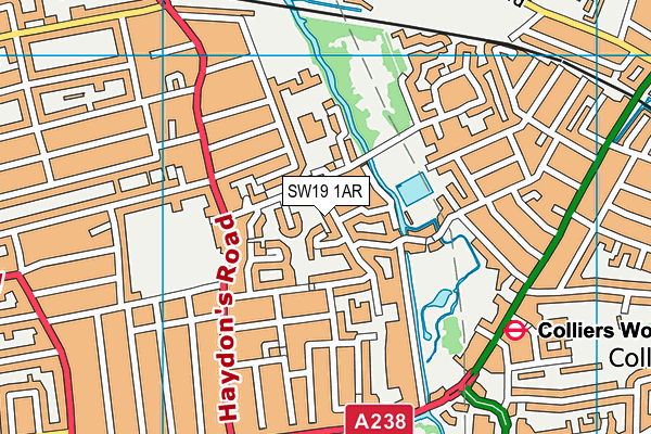 SW19 1AR map - OS VectorMap District (Ordnance Survey) SW19 1AR map - OS VectorMap District (Ordnance Survey)