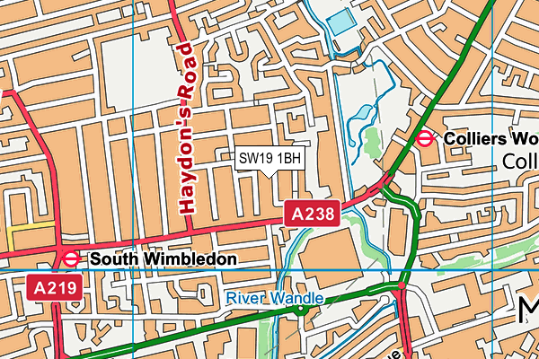 SW19 1BH map - OS VectorMap District (Ordnance Survey) SW19 1BH map - OS VectorMap District (Ordnance Survey)