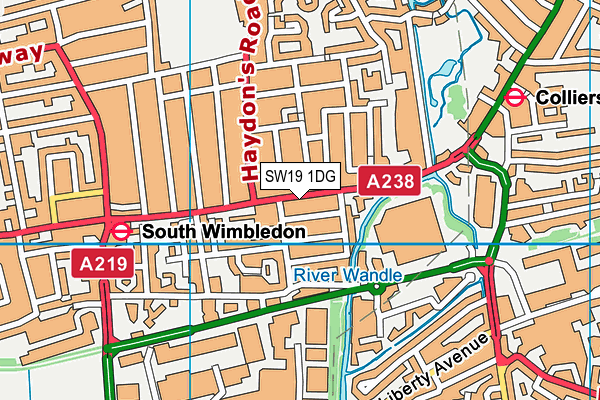 SW19 1DG map - OS VectorMap District (Ordnance Survey) SW19 1DG map - OS VectorMap District (Ordnance Survey)