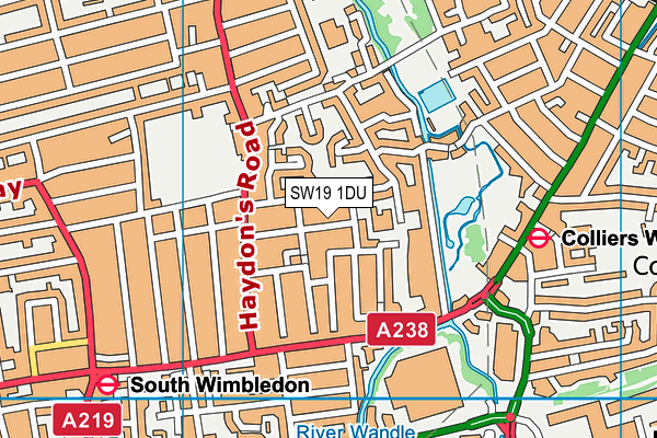 SW19 1DU map - OS VectorMap District (Ordnance Survey) SW19 1DU map - OS VectorMap District (Ordnance Survey)