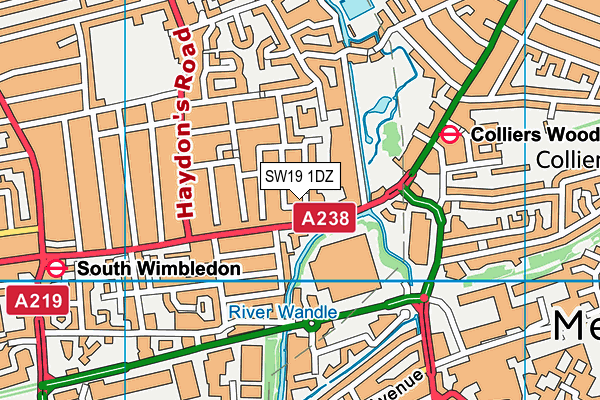 SW19 1DZ map - OS VectorMap District (Ordnance Survey) SW19 1DZ map - OS VectorMap District (Ordnance Survey)