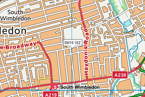 SW19 1EZ map - OS VectorMap District (Ordnance Survey) SW19 1EZ map - OS VectorMap District (Ordnance Survey)