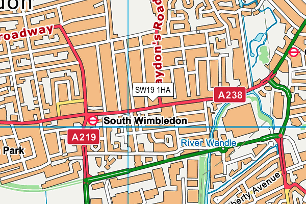 SW19 1HA map - OS VectorMap District (Ordnance Survey) SW19 1HA map - OS VectorMap District (Ordnance Survey)