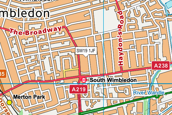 SW19 1JF map - OS VectorMap District (Ordnance Survey) SW19 1JF map - OS VectorMap District (Ordnance Survey)