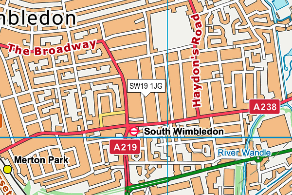 SW19 1JG map - OS VectorMap District (Ordnance Survey) SW19 1JG map - OS VectorMap District (Ordnance Survey)