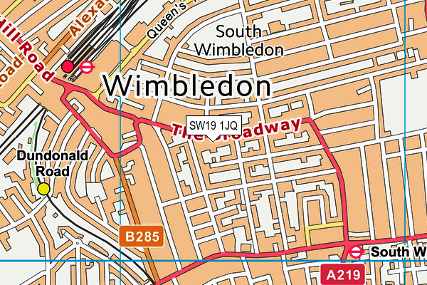SW19 1JQ map - OS VectorMap District (Ordnance Survey) SW19 1JQ map - OS VectorMap District (Ordnance Survey)