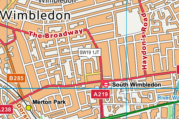 SW19 1JT map - OS VectorMap District (Ordnance Survey) SW19 1JT map - OS VectorMap District (Ordnance Survey)