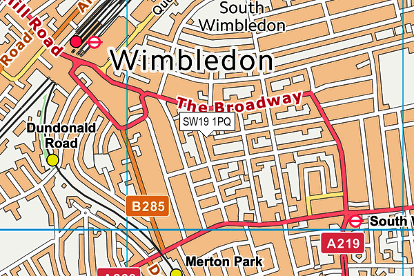 SW19 1PQ map - OS VectorMap District (Ordnance Survey) SW19 1PQ map - OS VectorMap District (Ordnance Survey)