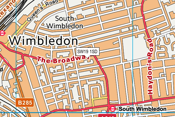 SW19 1SD map - OS VectorMap District (Ordnance Survey)