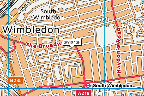 SW19 1SH map - OS VectorMap District (Ordnance Survey)