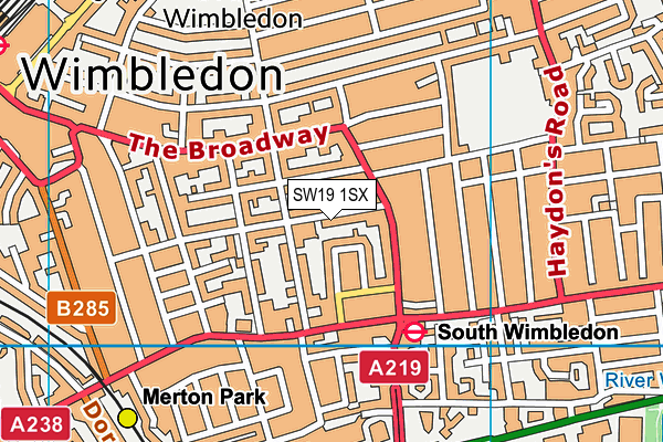 SW19 1SX map - OS VectorMap District (Ordnance Survey) SW19 1SX map - OS VectorMap District (Ordnance Survey)