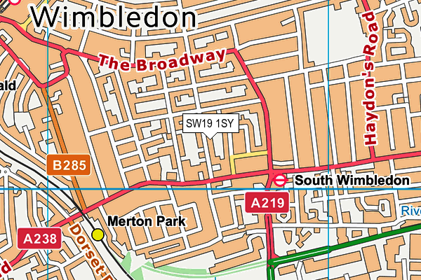 SW19 1SY map - OS VectorMap District (Ordnance Survey)