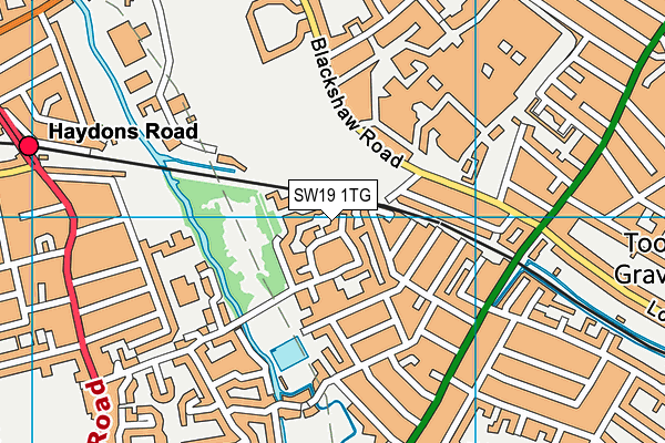 SW19 1TG map - OS VectorMap District (Ordnance Survey) SW19 1TG map - OS VectorMap District (Ordnance Survey)