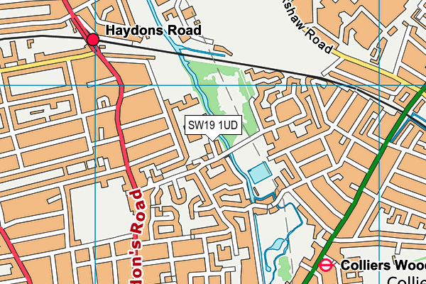 SW19 1UD map - OS VectorMap District (Ordnance Survey) SW19 1UD map - OS VectorMap District (Ordnance Survey)